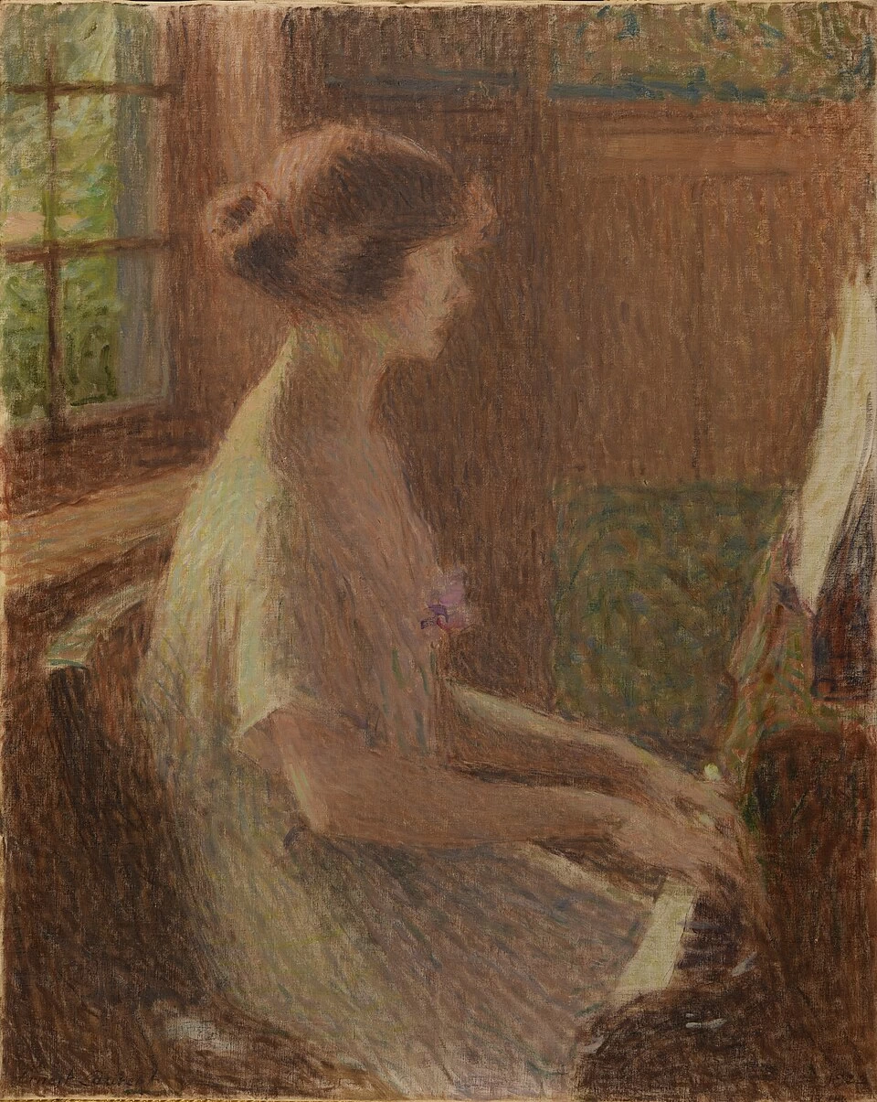 Ragazza al pianoforte. Ritratto di Mademoiselle Warnier - Museo delle Belle Arti di Reims